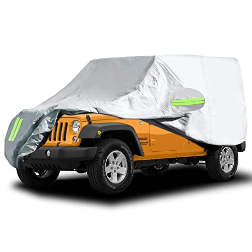Funda impermeable completa para coche, para todo tipo de clima, para interiores y exteriores, resistente al viento, a prueba de nieve, protección UV, compatible con Wrangler de 4 puertas