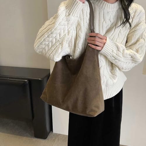 Yfgbcx Tote Bags For Women Work Bags Suede Slouchy Bag Hobo Handbag Office Tote Handbag thumb #2