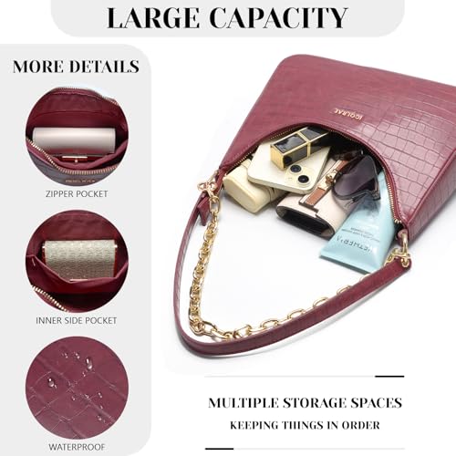 Image of Crescent Shoulder Bags for Women, Mini Clutch Purse Cute Hobo Handbags Vegan Leather Underarm Purse