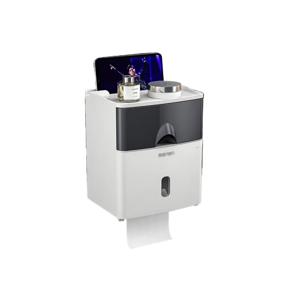 Tissue Holder Dispenser Tissue Box with Organizer and Storage Drawer for Bathroom Holders for Living Room(Black)