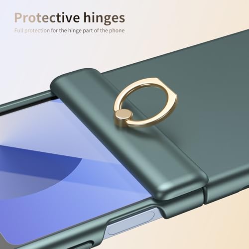 Coque rigide Samsung Galaxy Z Flip 5 vert premium avec protection d'écran verre