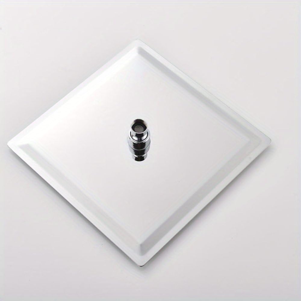 Cabezal de ducha Rociador superior de acero inoxidable Cabezal de ducha presurizado ultrafino Baño Lluvia Cascada Ducha Accesorios de baño, 10, pulgadas circular