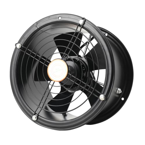 ECUTEE Ventilador industrial axial, ventilador axial, ventilador de pared, techo, ventilador de acero, tubo de ventilador, diámetro de 250 mm, 2100 m³/h para almacenes, talleres, cocinas, tiendas