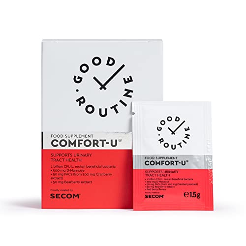 COMFORT-U® (10 Sachets) - D-mannose, Extrait de Canneberge, Busserole, Santé Urinaire, Traitement des infections Urinaires, Lactobacillus reuteri