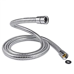 Shower Hose 1.5m – SAMODRA 10mm Large Bore Stainless Steel Shower Hose Replacement Leakproof & Anti-Kink, Chrome