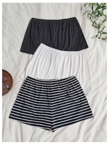 Image of Milumia Women's Plus Size Pajama Shorts Ruffle Hem Sleep Lounge Pj Shorts