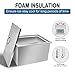 Drop in Ice Chest with Cover 304 Stainless Steel Drop in Cooler Included Drain-Pipe and Drain Plug Drop in Ice Bin for Cold Wine Beer,22''L X 17''W X 12''H