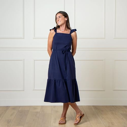 Hope & Henry Women's Short Sleeve Tie-Front Knit Dress2