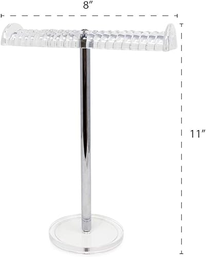 Miniatura 3 de Isaac Jacobs - Soporte de collar y pulsera de acrílico transparente barra en T de 8 pulgadas  Organizador de cadena y brazaletes para colgar soporte