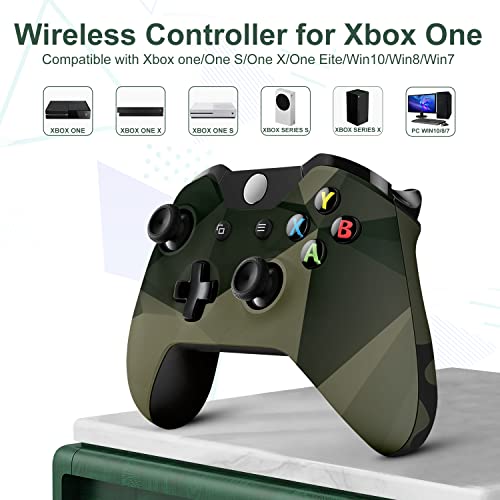 Adhjie Xbox One Controller,Compatible With Wireless Xbox One Controller,Wireless Xbox Controller With 3.5Mm Audio Headphone Jack For Xbox One/Xbox One X/S/Xbox One Series X/S(Camo Green) #TOP1