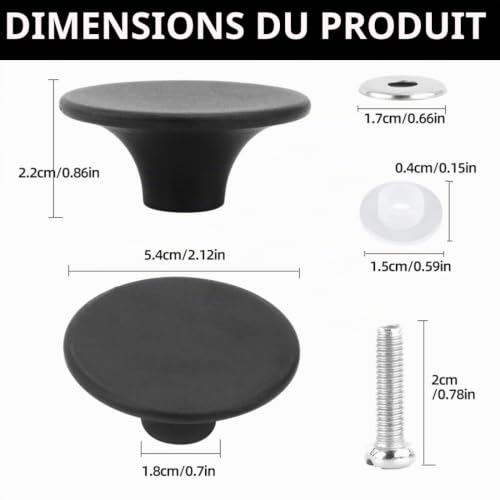 YIPFEN Bouton de remplacement en bakélite pour couvercle de Dutch Oven, résistant à la chaleur et compatible lave-vaisselle, poignée avec vis et rondelles pour ustensiles de cuisine, bouilloires – vue 2