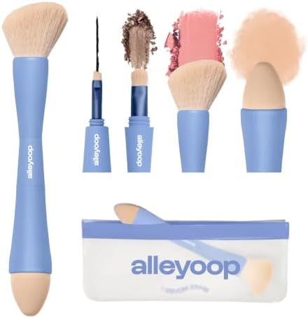 Alleyoop Multi-Tasker 4-in-1 Travel Makeup Brush Set, Blush Sponge