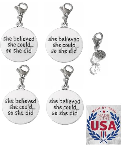Image of Hidden Hollow Beads 4 Clip On Charms for Purse, Handbag, Keychain, Zipper Pull, Backpack, Jewelry Accessory, USA