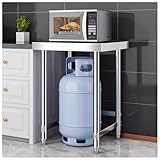 Tavolo da lavoro multifunzionale in acciaio inox, tavolo da preparazione a un piano con ripiano per cucina, fabbrica e uso commerciale, design in metallo resistente