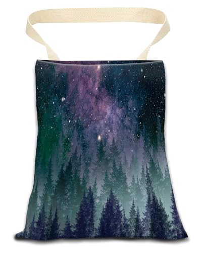 Image of Car Trash Can, Durable Hanging Car Trash Garbage Bag, Cute Automotive Garbage Cans Organizer, Beautiful Galaxy Night Forest