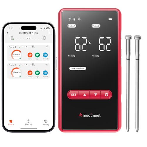 X Pro Wireless Meat Thermometer with Dual Wi-Fi & Bluetooth, Digi...