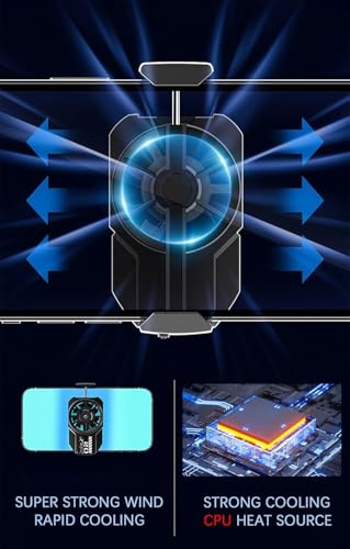 Image of BKN Fast Ultra Cooling Mobile AC Fan Radiator | X Memo DLA3 Mobile Cooling Fan Radiator with LED Temp Display Compatible with iOS /Android for Gaming /Streaming /Recording