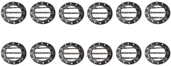 12PCS Miniature Round Grille Porthole Outer Dia 12mm/11mm/8mm Detailed Alloy Portholes for Miniscale Model Ship Boat Decoration(11x6x2mm)