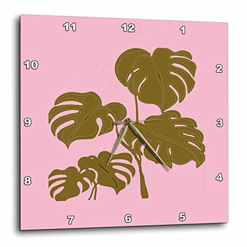 3Drose Mustard Yellow Monstera Swiss Cheese Plant Cut Out Style - Wall Clocks (Dpp_355548_3) #TOP2
