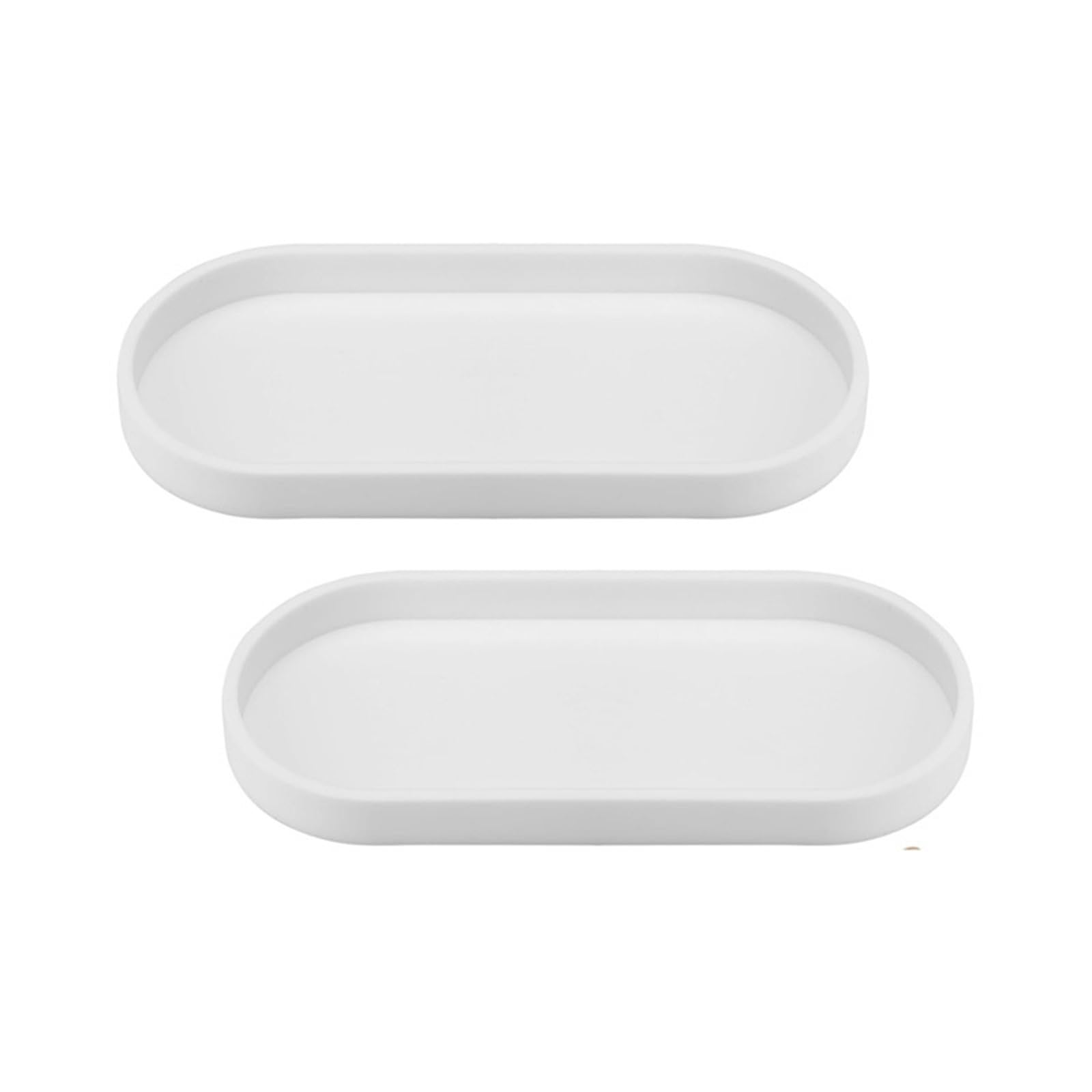 Silicone Bathroom Tray 2Pcs Oval Silicone Bathroom Vanity Tray
