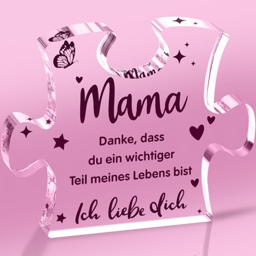 Muttertagsgeschenk, Muttertagsgeschenke für Mama,Puzzle geformte Acryl Block- Geschenk für Mama,Mama Geschenk für Geburtstag Muttertag Weihnachten