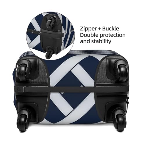 Travel Luggage Covers For Suitcase, Blue And White Line Elastic Suitcase Protector Washable Anti-Scratch Suitcase Baggage Cover Luggage Protector Fits 18-32 Inch Luggage3