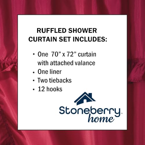 Generic Stoneberry Home Ruffled Shower Curtain Set thumb #5