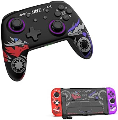 IINE Pokemon Controller for Switch with Game Theme Print 5 in 1 Protective Case Cover Set