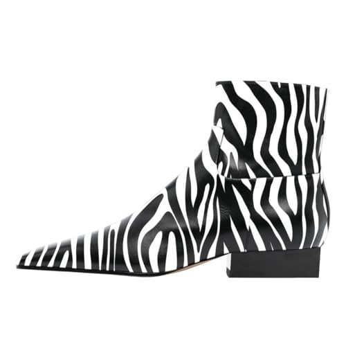 Zszszsu Women's Square Toe Heeled Ankle Boots Comfy Chunky Low Heel Booties Side Zipper Fashion Dress Party Daily Outfit Shoes Size 4-16 US4