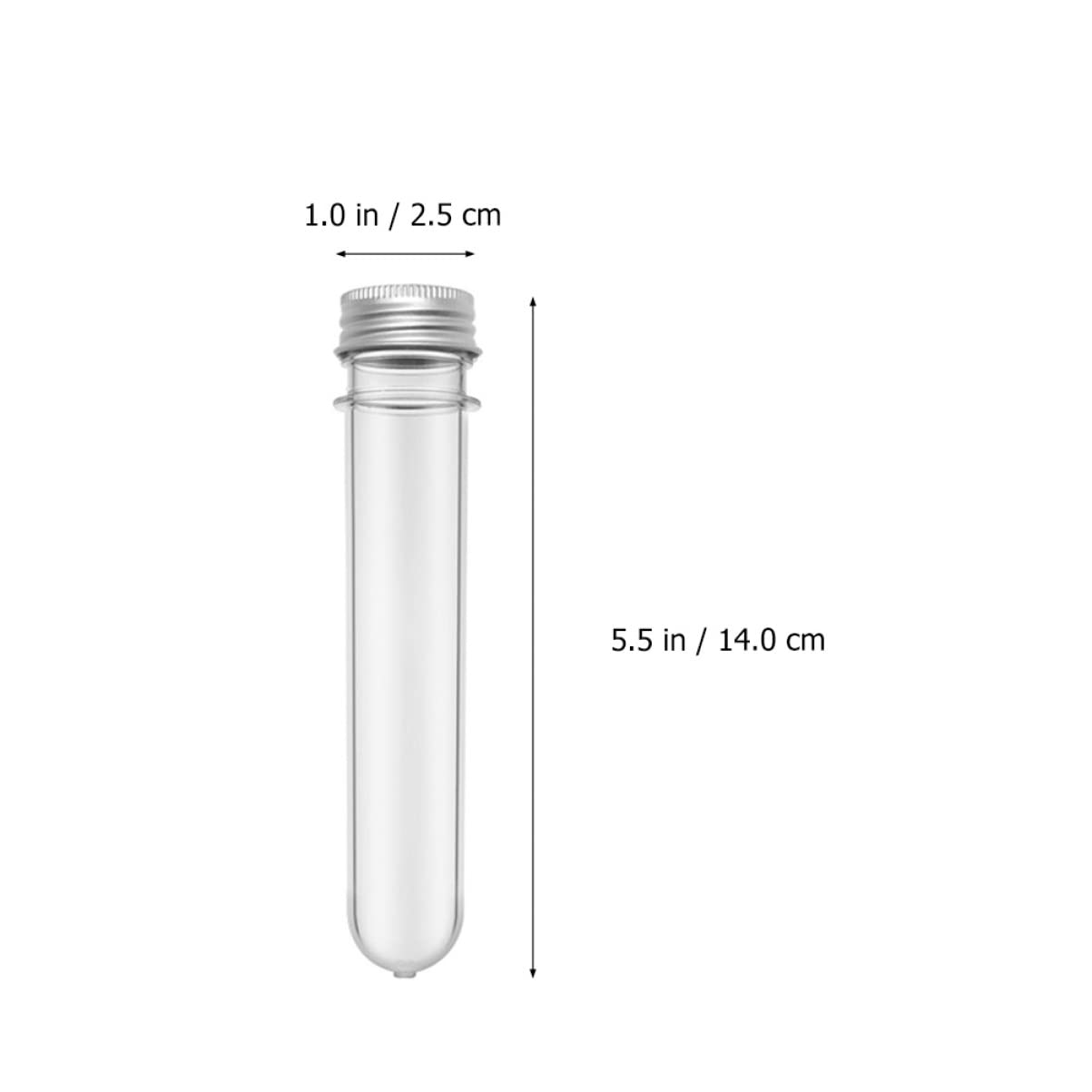 50pcs Test Tube Bottle Storage Tubes Mini Test Tubes Test Tubes with Lids Cookie Containers Plastic Test Tubes Pet Tubes Multipurpose Test Tubes Aluminum Cover VILLFUL