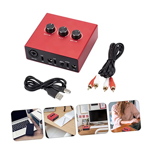 Kombiuda External Sound Card Usb Audio Interface Interface De Audio Audio Interface For Pc Audio Interface Usb Audio Interface Audio Interface For Phone Red Cell Phone Abs Major #TOP1