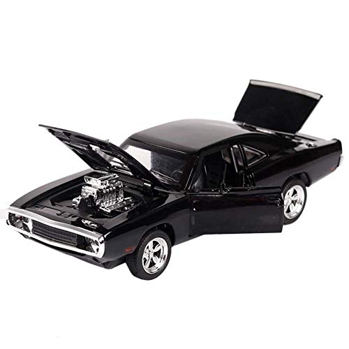 Image of Alloy Car Model Diecasts Metal Toy with Sound /Light /Pull-Back Off-Road Vehicles Car Model Collection Kids Toys Gift Multicolor Pack of 1 (1:32 Dodge Charger Black)
