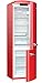 Produktbild Gorenje ORK 193 RD Kühl-Gefrier-Kombination / A+++ / Höhe 194 cm / Kühlen: 227 L / Gefrieren: 95 L / fire red / FrostLess / CrispZone / Oldtimer / Retro Collection