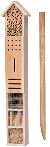New Large Wooden Free Standing Insect Bugs Garden Hotel Home Bees Ladybird Nest Box House With Ground Spike