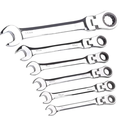 Llaves Fijas 1 Uds llave de carraca de cabeza flexible herramienta de llave de carraca de doble uso herramientas manuales de reparación de automóviles juego de herramientas de llave de carraca llave c