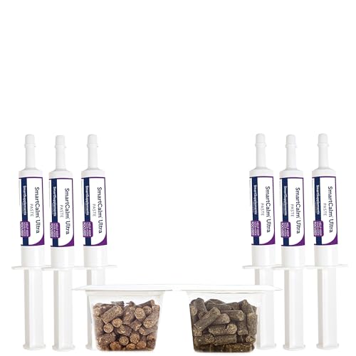 SmartEquine Stress Ease & SmartCalm Ultra Paste 6 Tubes Bundle | No Added Herbs or Sugar, Equine Supplement, Helpful with Skittish Horses
