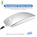 KLO 4 Modes Rechargeable Bluetooth Mouse BT3.0/5.2+USB-2.4G/Type-C,Wireless Mouse for MacBook pro/MacBook air/Laptop/iMac/ipad/Notebook/pc (BT/USB-C Silver)