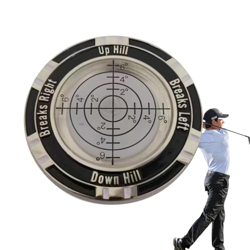 Golf Reader - Compact 4.9cm Golf Ball Marker | Putting Alignment Tool | Double Sided Design, Built In Level Gauge, High Precisio