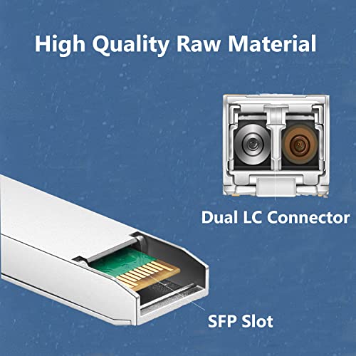 Image of 4Pack 10GBase-LR SFP+ Transceiver, 10G Singlemode SFP+ Duplex LC Module,Compatible for Cisco SFP-10G-LR, Ubiquiti UF-SM-10G,Meraki, Mikrotik, Supermicro, Netgear,SMF,1310nm,10~20km,DDM