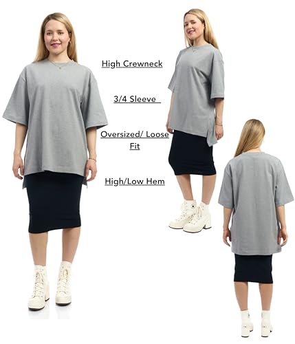 Image of ESTEEZ Womens Oversized Cotton High Low Tunic T-Shirt Dress