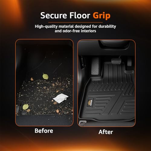 Image of Amazon Basics 5D Custom Fit Car Floor Mats for Swift Facelift | Odor Free Virgin Polymer | All Weather Waterproof Protection | Edge to Edge Coverage | 3 Piece Set