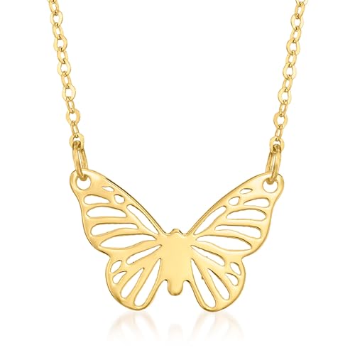 Ross-Simons Italian 10kt Yellow Gold Butterfly Necklace