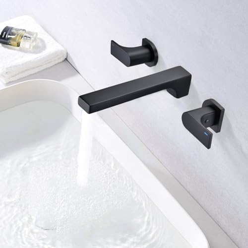 Robinet de lavabo avec double levier noir mat pour vasque à poser - 4