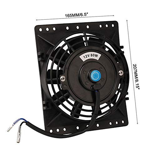 Ventole di raffreddamento per radiatore da 6 pollici Slim 650CFM Universale Slim Pull Push 12V 80W Sostituzione Diretta Ventola Elettrica con Kit di Montaggio