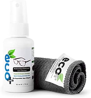 Ecomoist Natural Lens Eyeglass Optical Cleaner 50Ml Ecofriendly Microfibre Towel Sun Reading glasses Does not harm the Coating of Glass Lens
