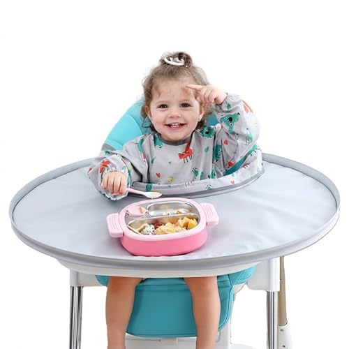 Baby bib Food Catcher Bib and Tray Set | High Chair Self Feeding Self Eating | No-Mess Mealtime | Easy Cleanup for Baby&Toddler