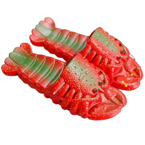 Image of JOYEAR Lobster Flip Flops - Slipper & Slide Pool Beach Shower Shoes in Deep Red
