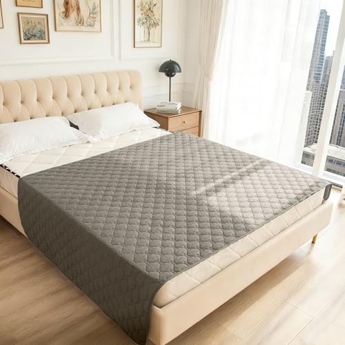 Image of gogobunny 100% Double Sided Waterproof Dog Blanket Soft Pet Bed Cover Reversible Protect Furniture Couch Sofa Car for Puppy Large Dog Cat (Dark Stone /Light Stone, 82x102 Inch (Pack of 1))