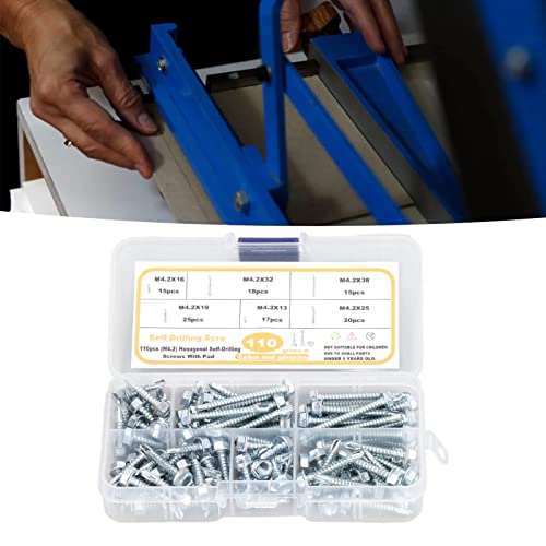 110 Pzs Tornillos M4.2 Autoperforantes Hexagonal miniatura 3
