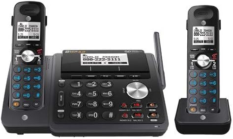 AT&T TL88102BK DECT 6.0 2-Line Expandable Cordless Phone with Answering System and Dual Caller ID/Call Waiting, 1 Handset, Black
